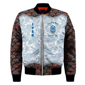 Veste en satin grecque pour femmes Zeta Phi Beta, bleu et blanc, 1920, broderie du bouclier de la sororité ZPB, vêtements de sport haut de gamme - Product Image 1