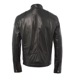 แจ็กเก็ตหนังแท้คุณภาพสูงจากนักออกแบบลำลองเสื้อแจ็คเก็ตหนังแท้สำหรับนักขี่จักรยานซับในระบายอากาศได้ดีสไตล์คลาสสิก - Product Image 6