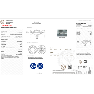 เพชรทรงกลม 2.06 กะรัต สี D ความสะอาดระดับ VVS1 ได้รับการรับรองจาก IGI สำหรับแหวนเพชร - Product Image 1