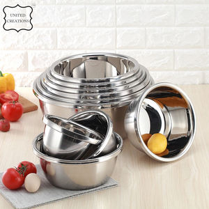 Ensemble de bols à mélanger durables en acier inoxydable pour la maison bols à salade en métal argenté vaisselle durable avec technique de polissage - Product Image 5