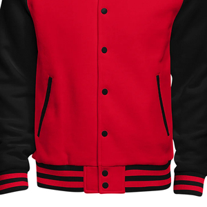 Veste universitaire rouge à prix réduit pour hommes et femmes veste universitaire Slim Fit à broderie personnalisée pour hommes - Product Image 5