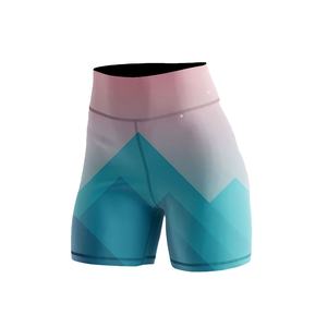 Shorts pour femmes Shorts de motard imprimés par sublimation Taille haute Running Polyester Athletic Yoga Custom Cycling Wear Booty Short - Product Image 1