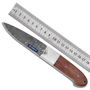 Cuchillo de Caza Hecho a Mano Damascus Deal DD-DAM-515, Hoja de Acero de Damasco de 0.20 Pulgadas de Grosor, Empuñaduras de Acero Inoxidable, Madera de Caoba - Product Image 3