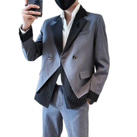 Setelan pakaian tiga kancing untuk pria, setelan Formal bisnis pernikahan reguler Fit celana Blazer 3 potong