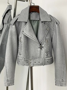 Vestes en cuir véritable à capuche personnalisées, lourdes, mode d'hiver, veste en cuir véritable multipoches à fermeture éclair, vestes pour femmes - Product Image 4