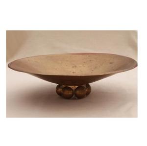 Bol de dattes élégant en métal doré avec surface brillante, idéal pour servir les dattes et les collations pendant l'Aïd et les mariages - Product Image 4