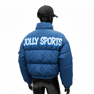 Chaqueta Acolchada para Mujer, Tejido de Poliéster Premium, Diseño de Paneles Acolchados, Azul Negro, Logotipo Personalizado con Transferencia de Calor, Chaqueta Acolchada para Mujer - Product Image 2