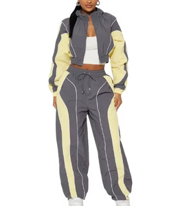 Conjunto Deportivo de Nailon de Primera Calidad, Chaqueta Cortavientos Ligera, Impermeable y Transpirable con Cremallera, Conjuntos Deportivos de Entrenamiento para Mujer 2026 - Product Image 1