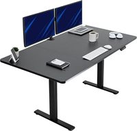 Bureau électrique réglable en hauteur AOR moderne en métal avec double éclairage LED, 3 réglages de mémoire, mobilier de bureau sain pour la maison et le bureau, direct usine