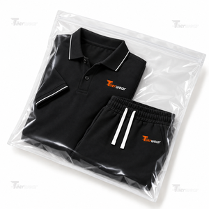 Conjunto de Camiseta Polo y Pantalones Cortos para Hombre, 200 GSM, Algodón y Poliéster, Estilo Deportivo Casual de Verano, Ligero, Transpirable, Ropa Urbana Personalizable - Product Image 5