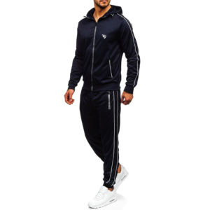 100% poliéster de alta calidad Fitness chándal para hombres de talla grande Jogger traje deportes de invierno transpirable chándal conjunto de talla grande - Product Image 4