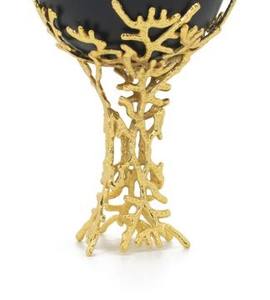 Brûleur d'encens moderne en métal noir et or avec feuille moulée, bol rond de style nordique pour le Ramadan et le Majlis, utilisation domestique au Moyen-Orient et au Golfe - Product Image 6