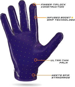 Gants de football américains antidérapants de haute qualité avec paume collante, service OEM pour les joueurs de ligne, gants de football durables, fabricant - Product Image 3