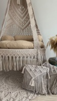 Nouvelle conception de chaise suspendue en macramé, style bohème, tissée à la main, grande chaise suspendue pour patio, pour l'intérieur et l'extérieur, pour le jardin