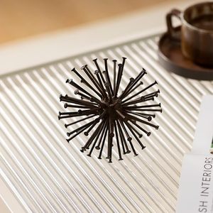 Elegante hierro oxidado Metal Starburst escultura Spike geométrico erizo decoración bola para estanterías mesas sala de estar hogar decorativo - Product Image 4