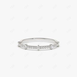 Banda de boda de oro amarillo de 14K con diamantes, anillo de boda apilable, regalo de compromiso de aniversario, joyería personalizada para fiesta de boda - Product Image 3