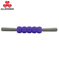 ALLWINWIN MSK17 Bâton de massage - Rouleau de massage musculaire à 5 billes souples pour les jambes