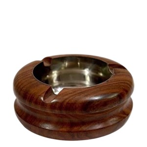 Cenicero Redondo de Madera Hecho a Mano, Accesorio Único para Fumar, Decorativo, para Cigarros y Cigarrillos, para Hogar, Oficina, Bar - Product Image 3