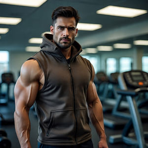 <b>Men</b> <b>Muscle</b> Hoodie <b>Vest</b> Sleeveless T Shirt With Hood Summer <b>Men's</b> Fitness Gym Workout Bodybuilding Singlets Hoodie Male - Product Image 3