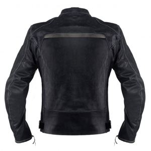 Haute qualité Slim-Fit fermeture éclair hommes Biker tendance veste en cuir à la mode rayé noir pleine fleur grande taille hiver - Product Image 2