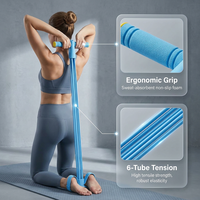 Cuerda de Resistencia Portátil para Ejercicios de Piernas, Brazos y Cintura, con Pedal para Entrenamiento en Casa