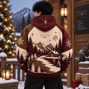 Christmas Graphic Hoodie Men's Winter Fleece Pullover Oversized Holiday Sweatshirt Custom Streetwear Wholesale - Product Image 3