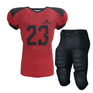 Uniforme de football américain 100% polyester respirant de grande taille, uniforme de football américain en matériau durable et vendu en gros - Product Image 1