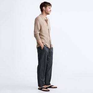 Prix de gros Nouveau style tendance Pantalons en coton et lin de la meilleure qualité Respirant Léger Pantalons en coton pour hommes personnalisés - Product Image 6