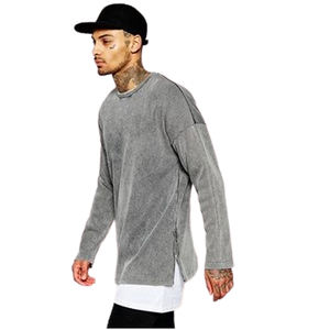 Sudadera con capucha extragrande lavado ácido para hombre, jersey de cuello redondo de manga larga, ropa de estilo callejero - Product Image 6