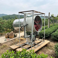 Mobiele, op zonne-energie werkende, variabel snelheid instelbare, verrijdbare ventilator voor fruitplantages en boomgaarden tegen vorst