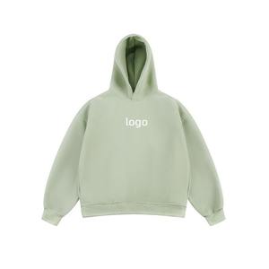 เสื้อฮู้ดดี้ทรงบ็อกซี่แบบครอป ผ้าฝรั่งเศสเทอร์รี่ คุณภาพสูง ทรงโอเวอร์ไซส์ ไหล่ตก ปักโลโก้ตามสั่ง ผ้าฝ้าย 100% สำหรับผู้ชาย - Product Image 5