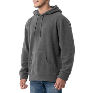 Sudadera con capucha térmica de algodón 100% de talla grande para hombre, de peso pesado Sudadera con capucha, diseño básico de mezcla de algodón, logotipo personalizable - Product Image 2