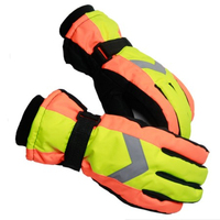 Gants de ski pour hommes en cuir pleine fleur imperméables de qualité supérieure - Compatibles écran tactile, design à doigts complets, chauds, respirants, à enfiler