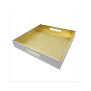 Nouveau design plateau de service en laque incrustée de feuilles d'or ensemble de plateaux brillants servant à la main du grossiste d'usine vietnamien - Product Image 1