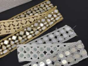 Dentelles brodées à la main avec des perles et des fils métalliques, garniture décorative sexy pour vêtements et bordures textiles - Product Image 4