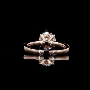 2.42 CT Lab แหวนเพชรกลมสุกใส14K สีโรสโกลด์มีการรับรองสีสำหรับการหมั้นแบบยั่งยืนเครื่องประดับงานแต่งงาน - Product Image 2