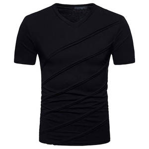 T-shirt décontracté à manches courtes pour hommes T-shirt en pur coton avec logo personnalisé T-shirt sérigraphié de couleur unie - Product Image 5