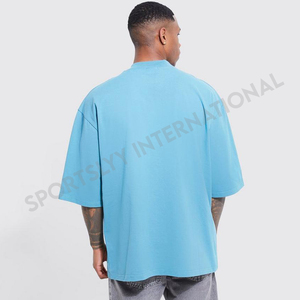 Camisetas de lavado ácido para hombre hechas a medida High Street Wear Logo de manga corta de gran tamaño Pantalla de seda Sólido Diferentes colores Tallas grandes - Product Image 2