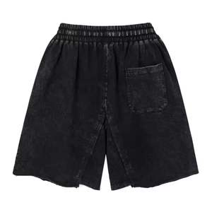 Short en coton délavé à l'acide pour hommes, haute qualité, avec motifs de trous personnalisés, sublimé, style décontracté, tissu en maille 6XL, pour la salle de sport - Product Image 3