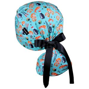 Capuchon de ruban réglable bouton de couverture de cheveux longs attaché tissu à séchage rapide utilisation hospitalière uniformes de laboratoire médical casquettes de gommage en gros - Product Image 1