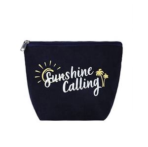 Bolsa de maquillaje floral personalizada, bolsa de lona de algodón ecológica para viaje, cierre de cremallera para neceser - Product Image 1