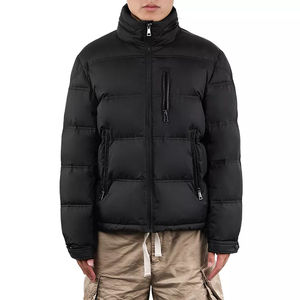 Veste matelassée épaisse à capuche de créateur surdimensionnée en duvet de bulle d'hiver noire de qualité supérieure personnalisée pour homme, veste matelassée brillante - Product Image 1