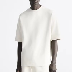 Camiseta Vintage para hombre con estampado de lavado ácido 100% algodón teñido de gran tamaño - Product Image 4