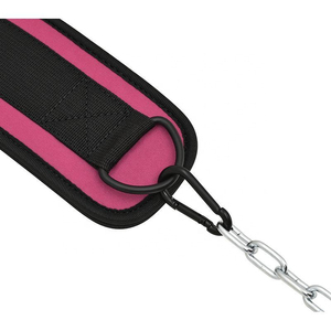 เข็มขัดนีโอพรีนสองชั้นแบบพรีเมี่ยมพร้อมโซ่เหล็กสำหรับงานหนักแบบ dips แบบถ่วงน้ำหนักและการฝึกความแข็งแรงในยิม - Product Image 6