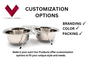 Offre Spéciale petit bol double en acier inoxydable pour animaux de compagnie bols d'alimentation de voyage avec support en fil pour chiens chats et oiseaux - Product Image 3