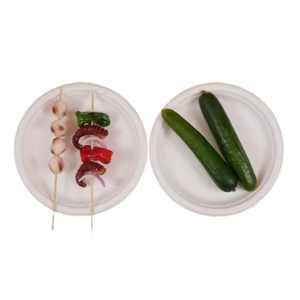 100% biodégradable écologique jetable 6 "blanc brun durable fibres à base de plantes plaque personnalisable quantité Restaurant - Product Image 6