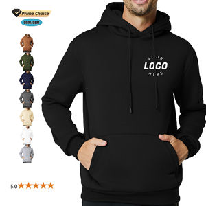 Sudaderas grandes de invierno para hombre Essentials personalizadas, ropa deportiva holgada de terciopelo pesado con capucha sólida y logotipo bordado en 3D - Product Image 1