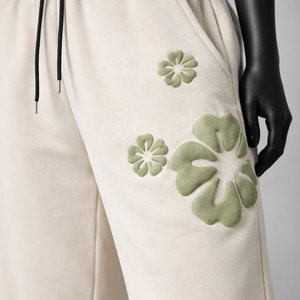 กางเกงวอร์มปักลายดอกไม้แบบกำหนดเองสำหรับผู้หญิง เอวยางยืด มีเชือกผูก ปลายขาจั๊มพ์ ขายส่งแบบ OEM - Product Image 4