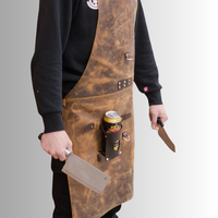 Tablier de Chef Personnalisé en Cuir Véritable de Haute Qualité Style Vintage pour Hommes – Vêtements Premium, Service OEM de Marque Personnalisée, Couleur Personnalisée