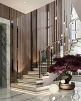 2025 personnalisable en bois massif pliant verre marbre escalier métal rampe nouvelles tendances faisceau central Guangdong Foshan usine